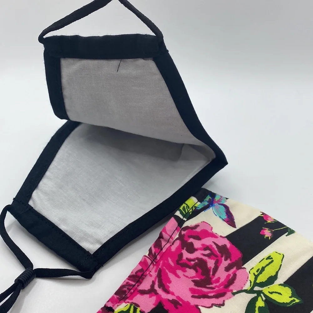 Betsey Johnson Floral Striped and Black Face Masks